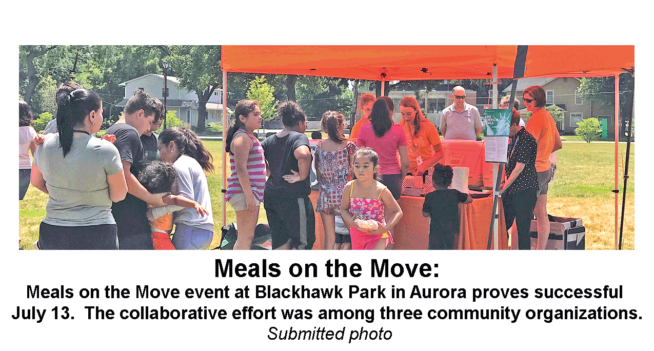 Meals on the Move event at Blackhawk Park in Aurora proves successful July 13. The collaborative effort was among three community organizations. Submitted photo