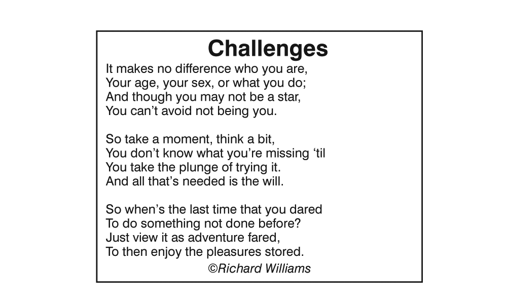 Richard Williams Poem: Challenges