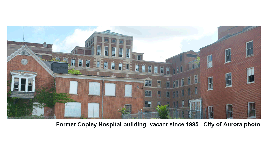 Former Copley Hospital building, vacant since 1995. City of Aurora photo