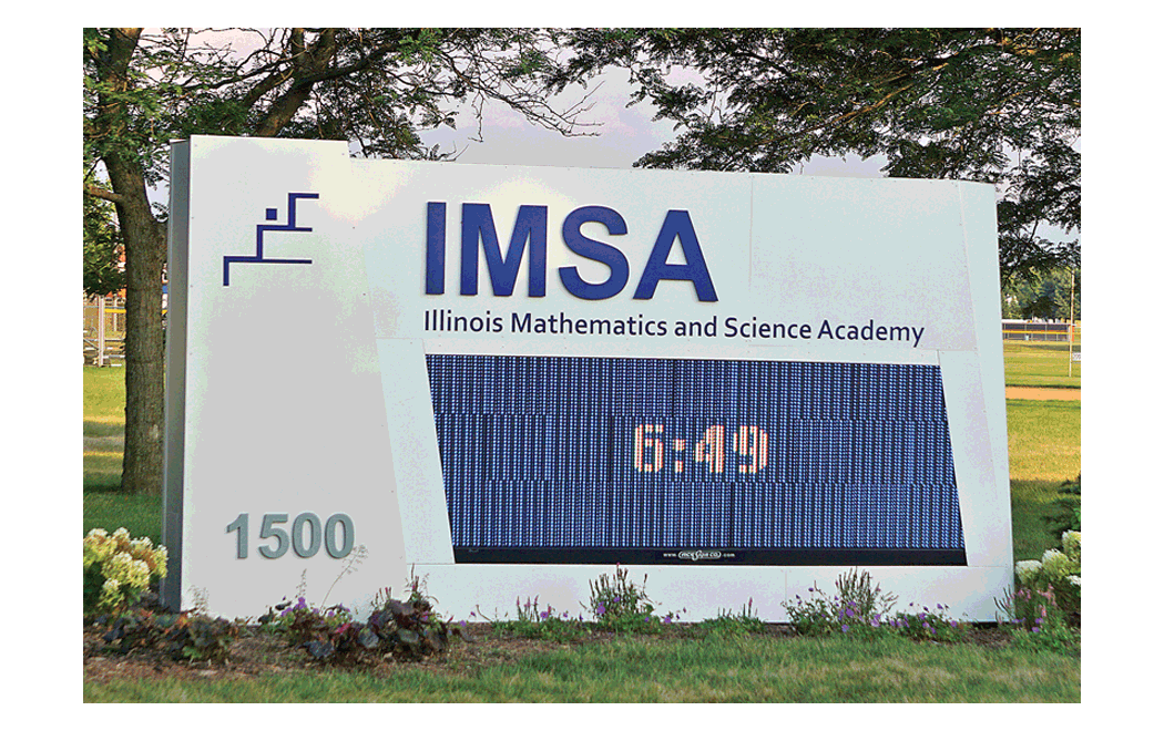 IMSA in Aurora receives a new sign on campus and recently was named best public school in the U.S.. Jason Crane/The Voice