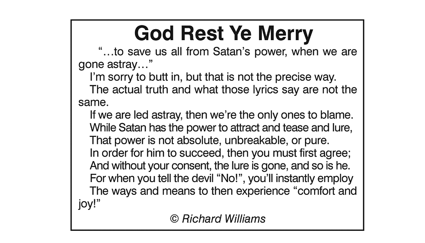 Richard Williams Poem: God Rest Ye Merry