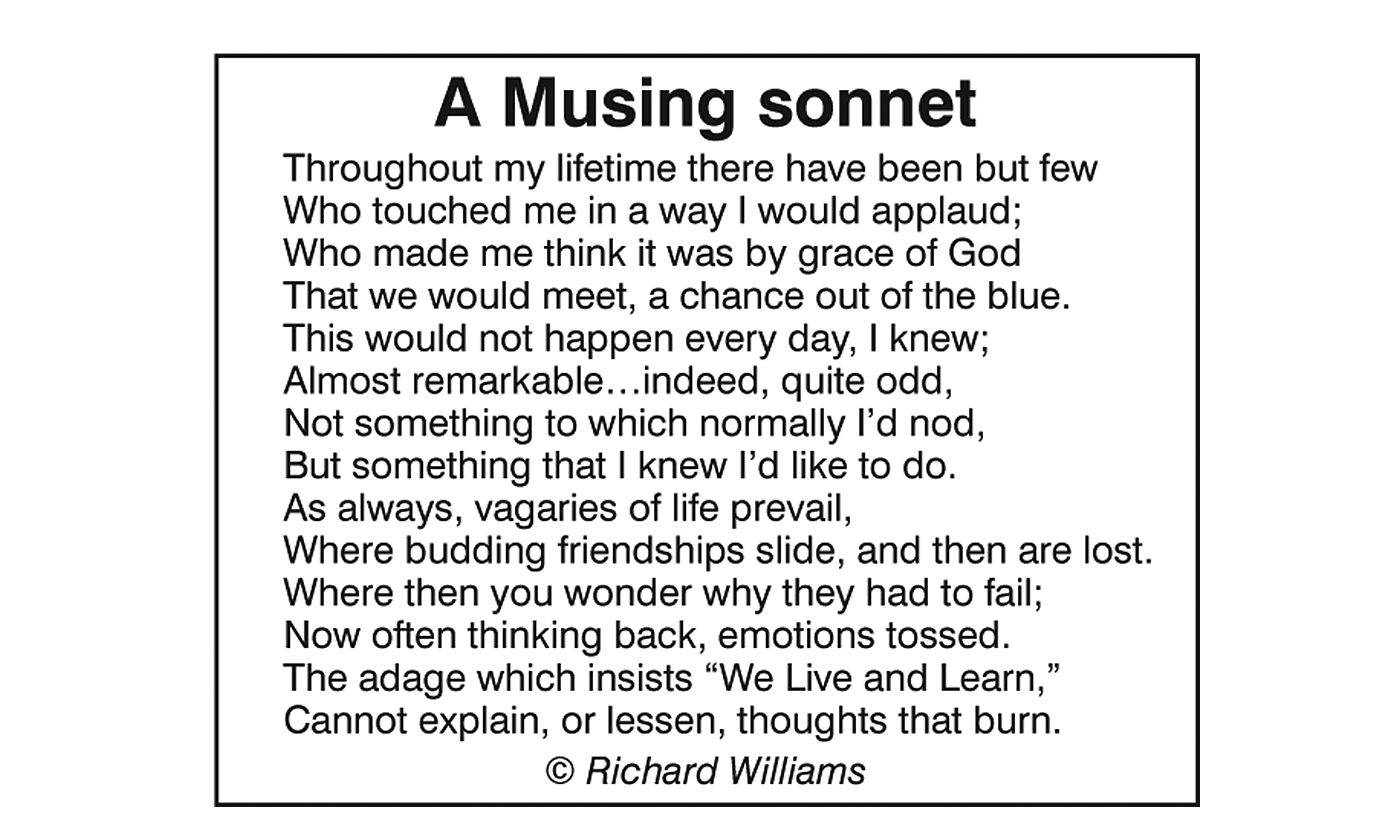 Richard Williams Poem: A Musing Sonnet