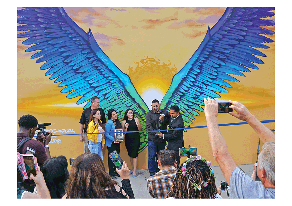 Hope Wings Aurora mural by Sam Cervantes