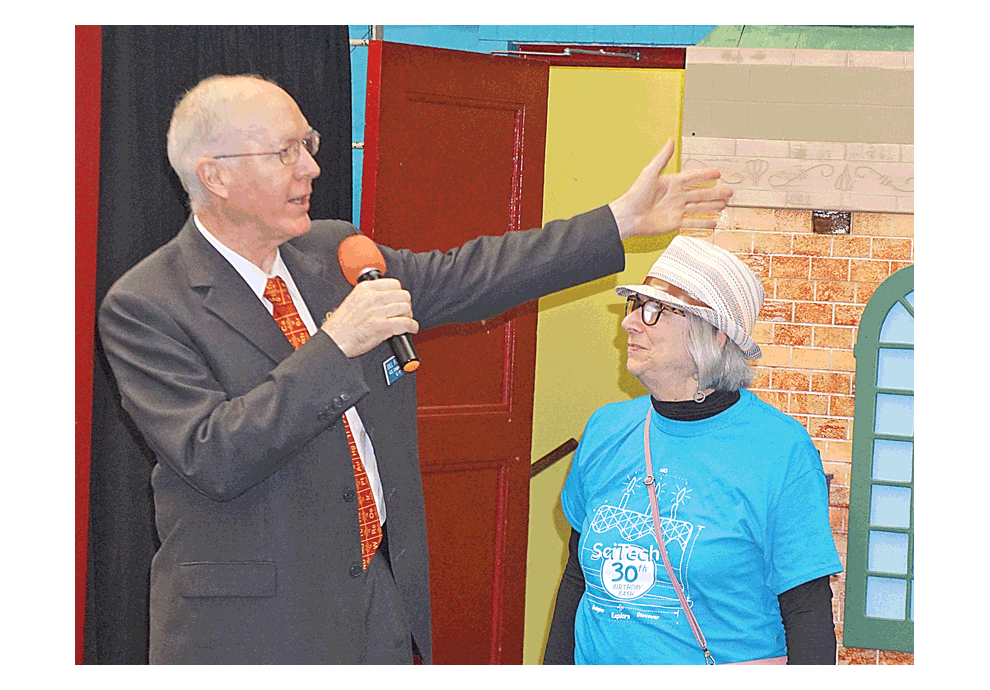 Eleventh District U.S. congressman Bill Foster offers a few words during SciTech Hands on Museum’s 30th anniversary