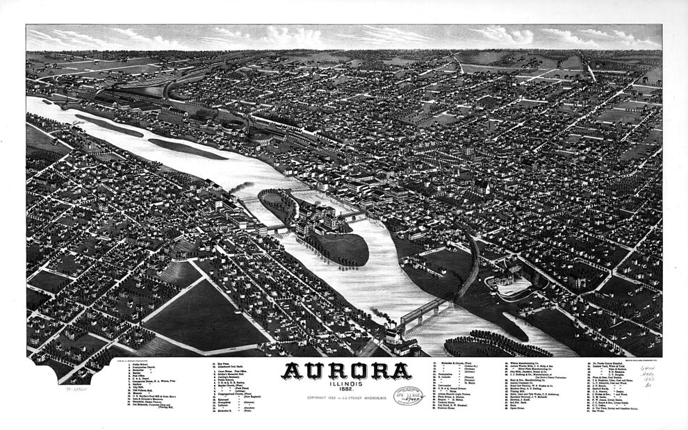 Aerial views of Aurora from 1867 to 2013 a new exhibit in downtown Aurora
