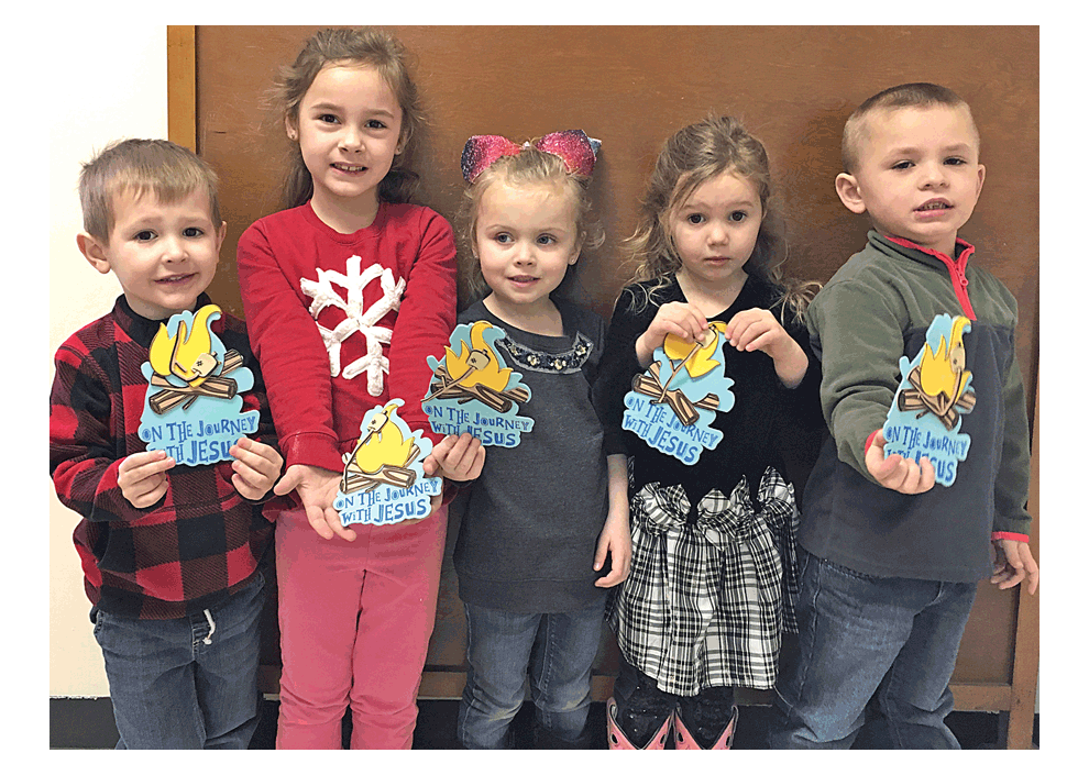 First Lutheran preschool students, from left, Gaige, Ahlivia, Elizabeth, Maddie, and John. Submitted photo