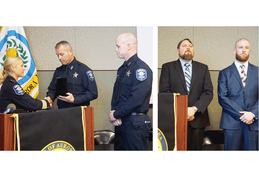 Four Aurora Police Officers receive Medals of Valor, the highest recognition bestowed by the Aurora Police Department