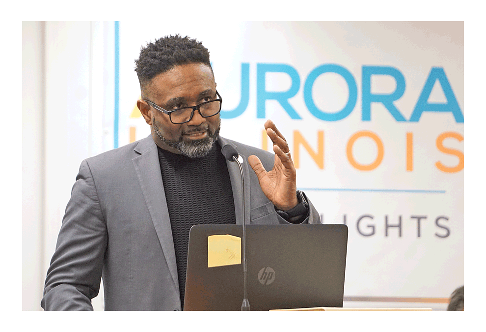 Michael Pegues, chief information officer for the city of Aurora government, expresses the need to establish a Smart City Advisory Council at the Aurora City Council meeting Tuesday. City officials hope to utilize a strategic plan for technology. The plan can be viewed at SmartAurora.com.