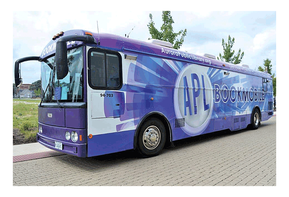 Aurora Public Library Bookmobile will be at the National Bookmobile Day April 10. Submitted photo