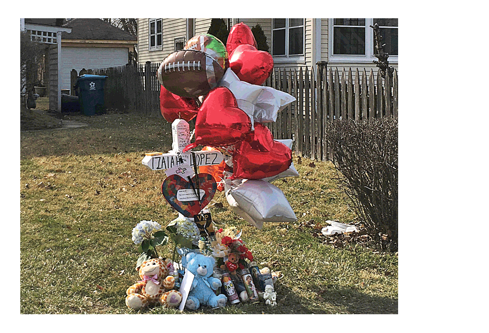 Izaiah Lopez, 8, is memorialized at his house on N. Lake Street in Aurora following his death March 25 when his life was cut short by a hit-and-run driver. A gofundme helped raise funds for his burial. The driver has been captured. Jason Crane/The Voice