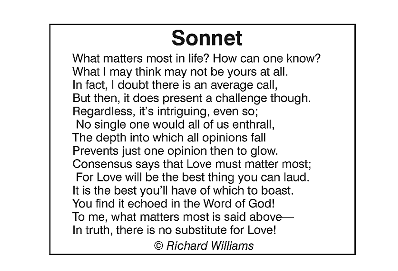 Richard Williams Poem - Sonnet 4-25-19