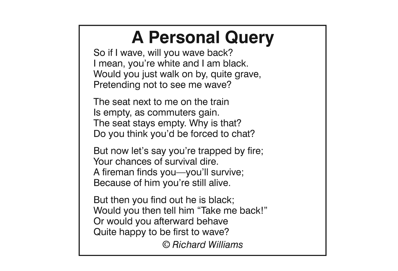 Richard Williams Poem - A Personal Query
