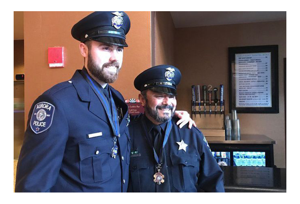 Officer Adam Miller (left) & Officer Rey Rivera Photo by Aurora Police Staff Photographer Sgt. Ed Corral