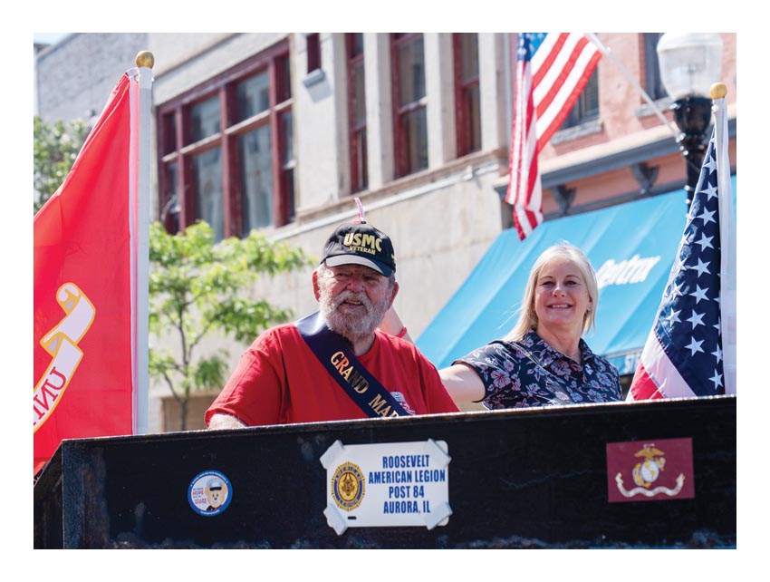 Photo of U.S. Marine Corps veteran, James “Jim” Butler, was Grand Marshal of the Memorial Day Parade in Aurora Illinois