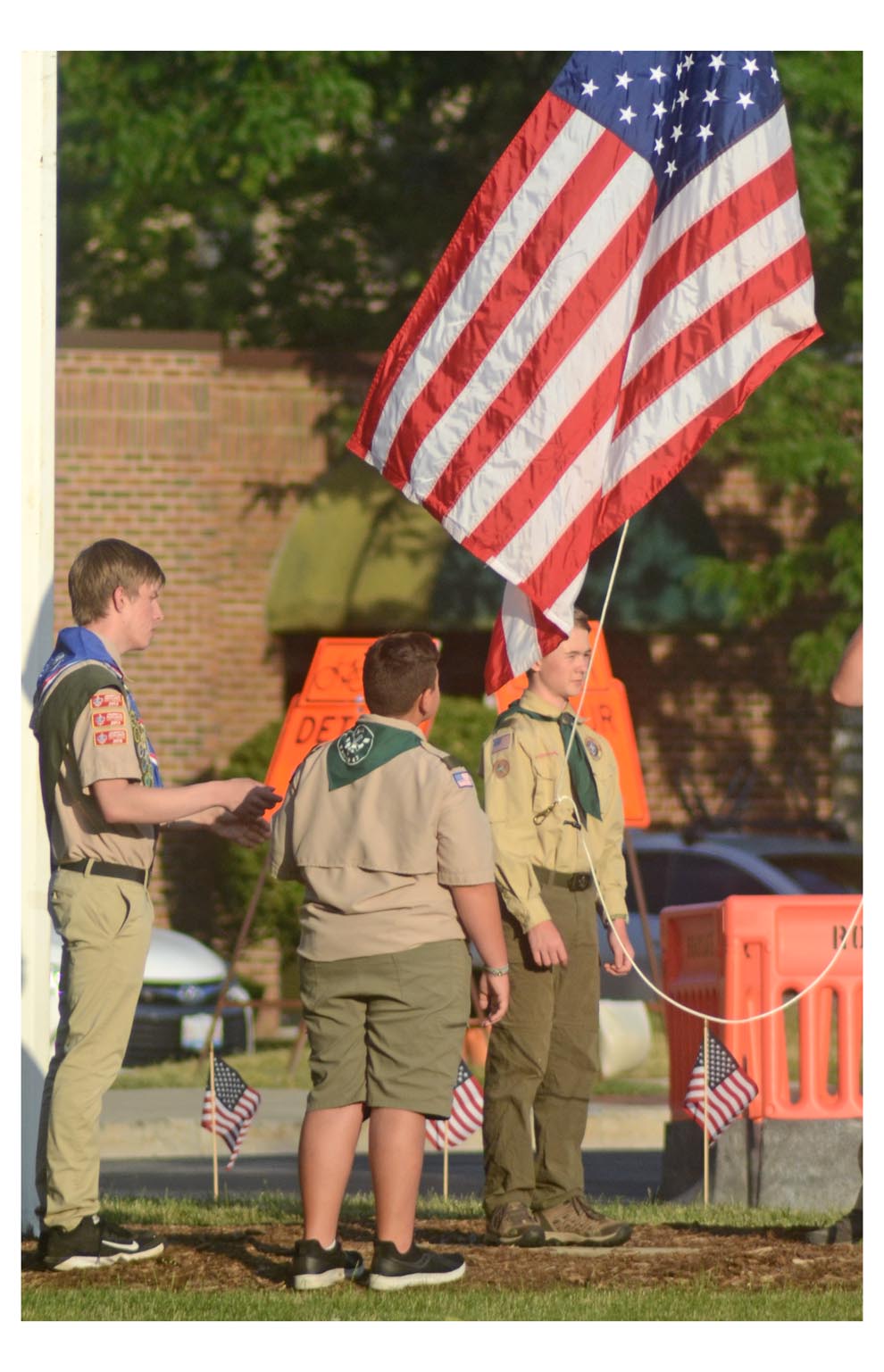 Flag Day: Boy Scouts of Troop 43 raise the colors, Dr. Bernard Cigrand ...