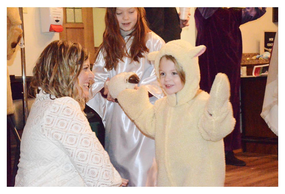 Indoor live Nativity scene at Wesley United Methodist Church in Aurora