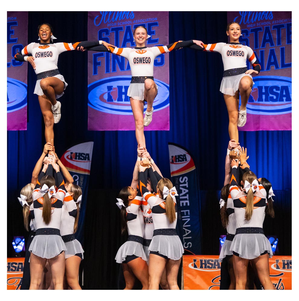 State cheer finals, Downers Grove North High school, Oswego High School